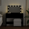 Toaletka z oświetleniem LED, czarna, 100x40x120 cm