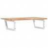Półka ścienna pod umywalkę, stal i lite drewno akacjowe