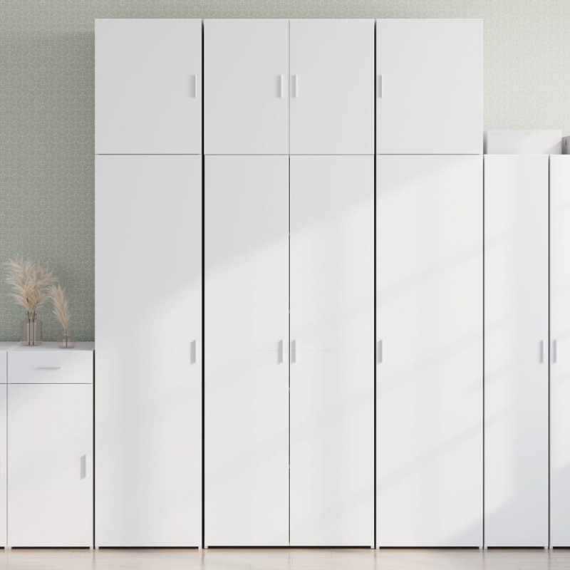 Wysoka szafka, biała, 80x42,5x249 cm, materiał drewnopochodny