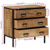 Szafka, 70x35x70 cm, lite surowe drewno mango