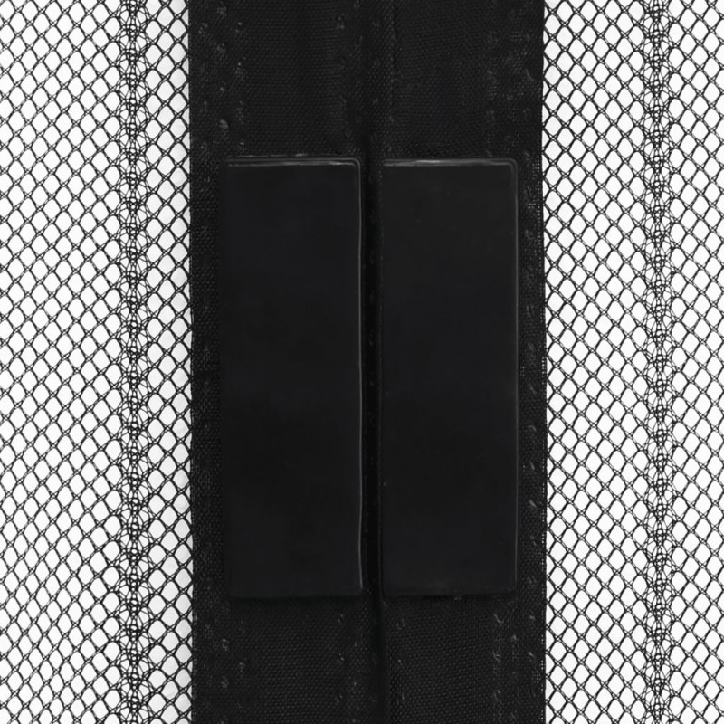 Moskitiera na drzwi z magnesami, 2 szt., czarna, 220x130 cm