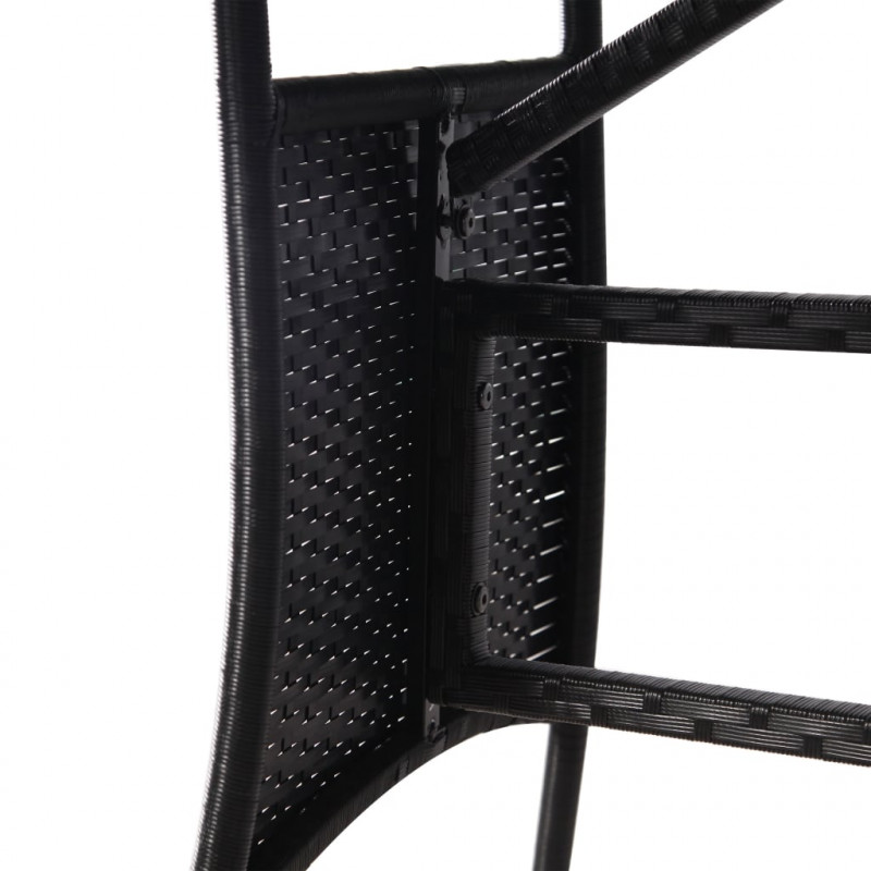 Stół ogrodowy, czarny, 140x80x74 cm, polirattan