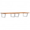 Półka ścienna pod umywalkę, stal i lite drewno akacjowe