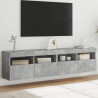 Ścienne szafki TV z LED, 2 szt., szarość betonu, 80x30x40 cm
