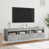 Ścienne szafki TV z LED, 2 szt., szarość betonu, 80x30x40 cm