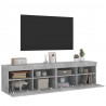 Ścienne szafki TV z LED, 2 szt., szarość betonu, 80x30x40 cm