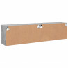 Ścienne szafki TV z LED, 2 szt., szarość betonu, 80x30x40 cm