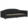 Sofa rozsuwana z materacami, czarna, 90x200 cm, tkanina