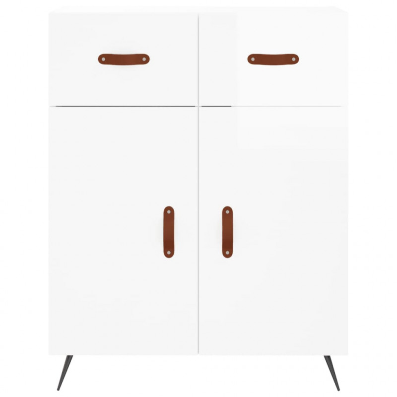 Witrynka biała połysk 69,5x34x180 cm materiał drewnopochodny
