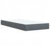 Łóżko kontynentalne z materacem, ciemnoszary aksamit, 100x200cm