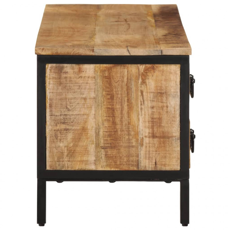Szafka pod TV, 90x35x40 cm, surowe lite drewno mango