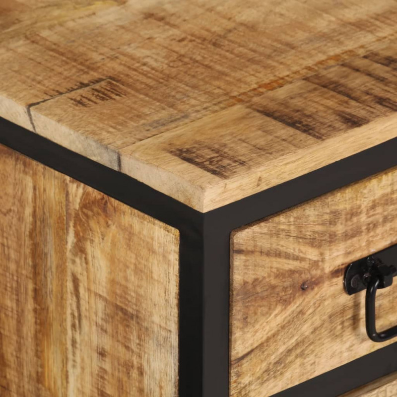 Szafka pod TV, 90x35x40 cm, surowe lite drewno mango