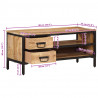 Szafka pod TV, 90x35x40 cm, surowe lite drewno mango