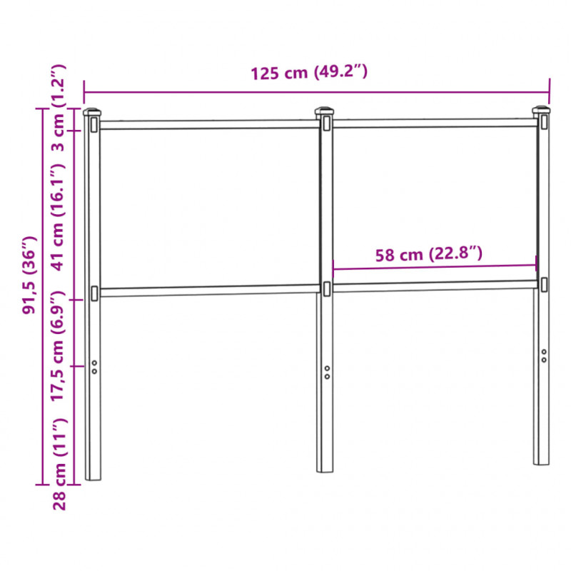 Wezgłowie łóżka, dąb sonoma, 120 cm