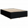 Łóżko kontynentalne z materacem, czarne, tkanina 140x200 cm