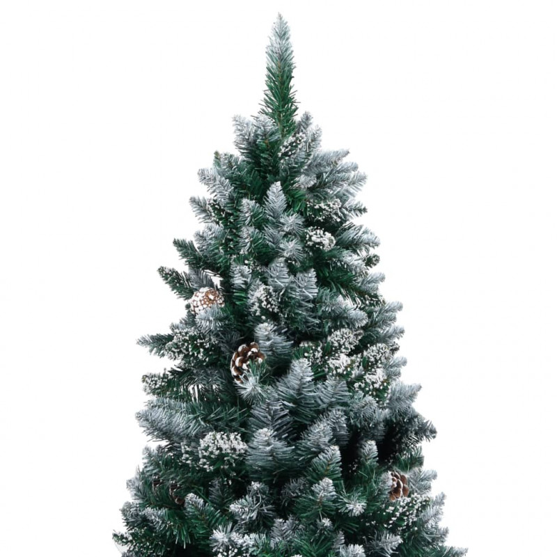 Sztuczna choinka z szyszkami i białym śniegiem, 180 cm