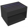 Stolik kawowy z LED Infinity, czarny, 70x50x50 cm