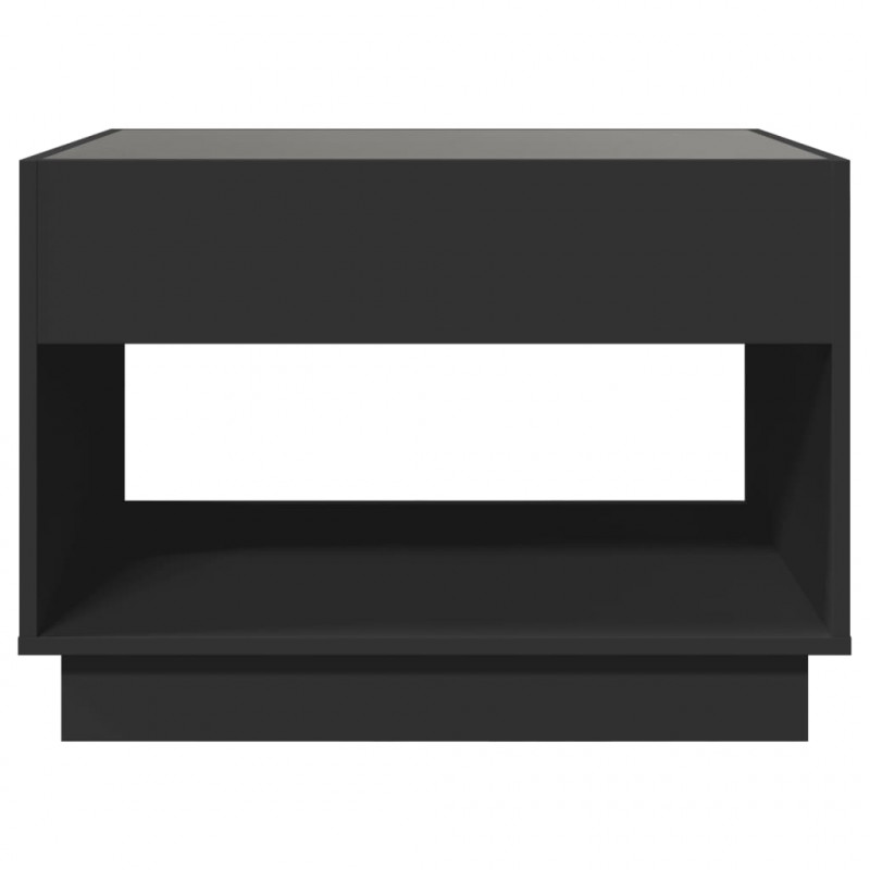Stolik kawowy z LED Infinity, czarny, 70x50x50 cm