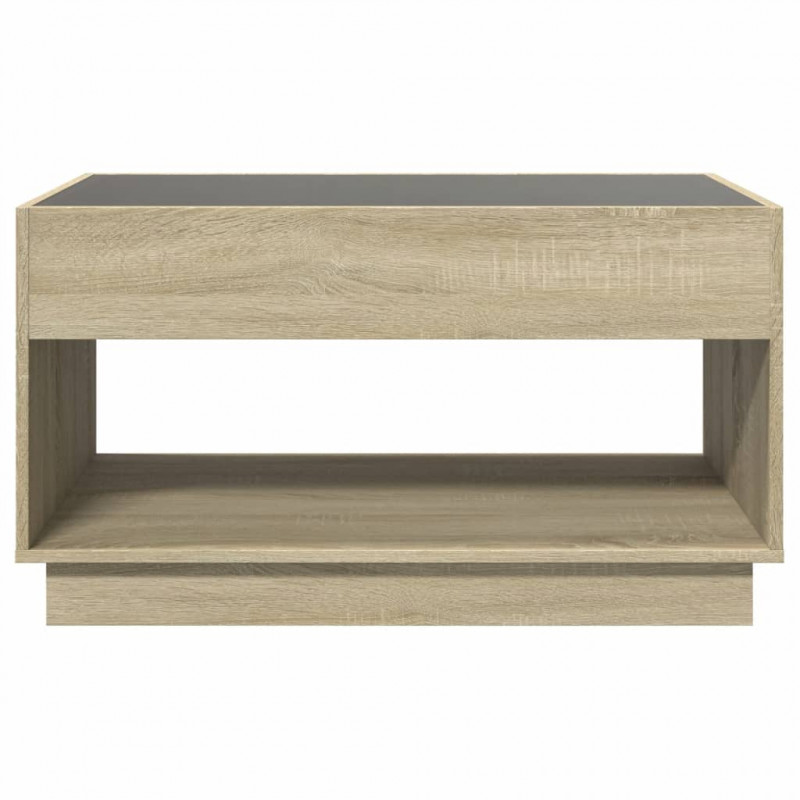 Stolik kawowy z LED Infinity, dąb sonoma, 90x50x50 cm
