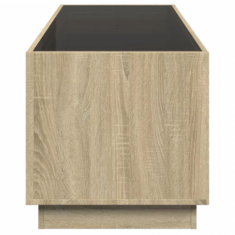 Stolik kawowy z LED Infinity, dąb sonoma, 90x50x50 cm