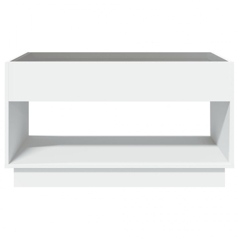 Stolik kawowy z LED Infinity, biały, 90x50x50 cm