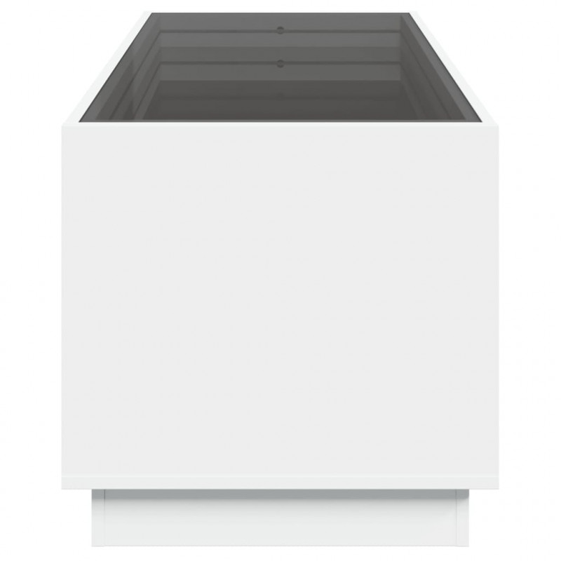 Stolik kawowy z LED Infinity, biały, 90x50x50 cm