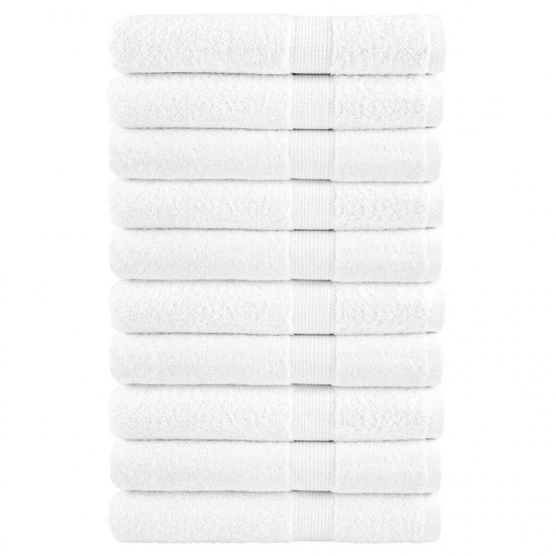 Ręczniki premium SOLUND, 10 szt., białe, 100x200 cm, 600 g/cm²