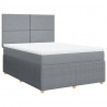 Łóżko kontynentalne z materacem, jasnoszare, tkanina 160x200 cm