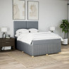 Łóżko kontynentalne z materacem, jasnoszare, tkanina 160x200 cm