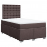 Łóżko kontynentalne z materacem, brązowe, tkanina, 120x200 cm