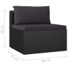 9-częściowy zestaw mebli do ogrodu, poduszki, rattan PE, czarny