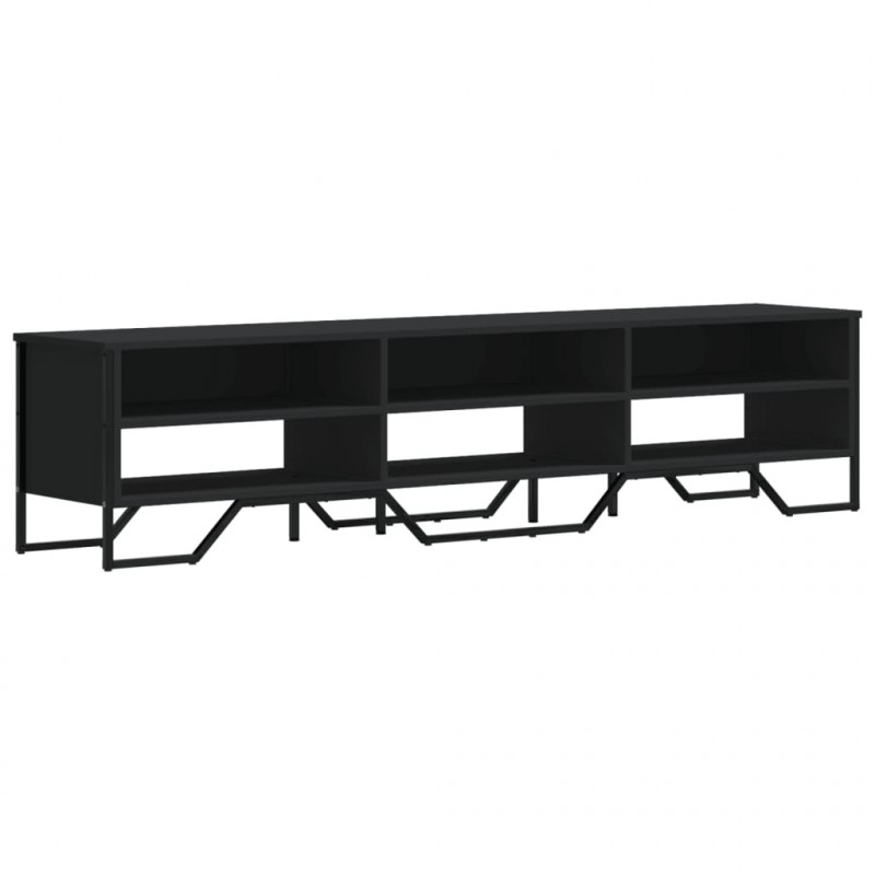 Szafka pod TV, czarna, 180x34x41 cm, materiał drewnopochodny