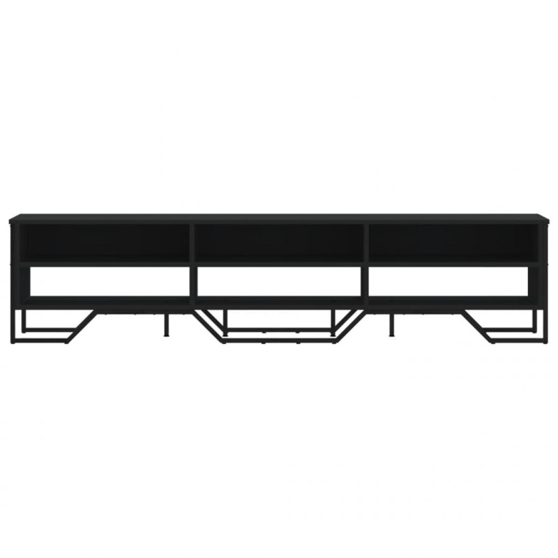 Szafka pod TV, czarna, 180x34x41 cm, materiał drewnopochodny