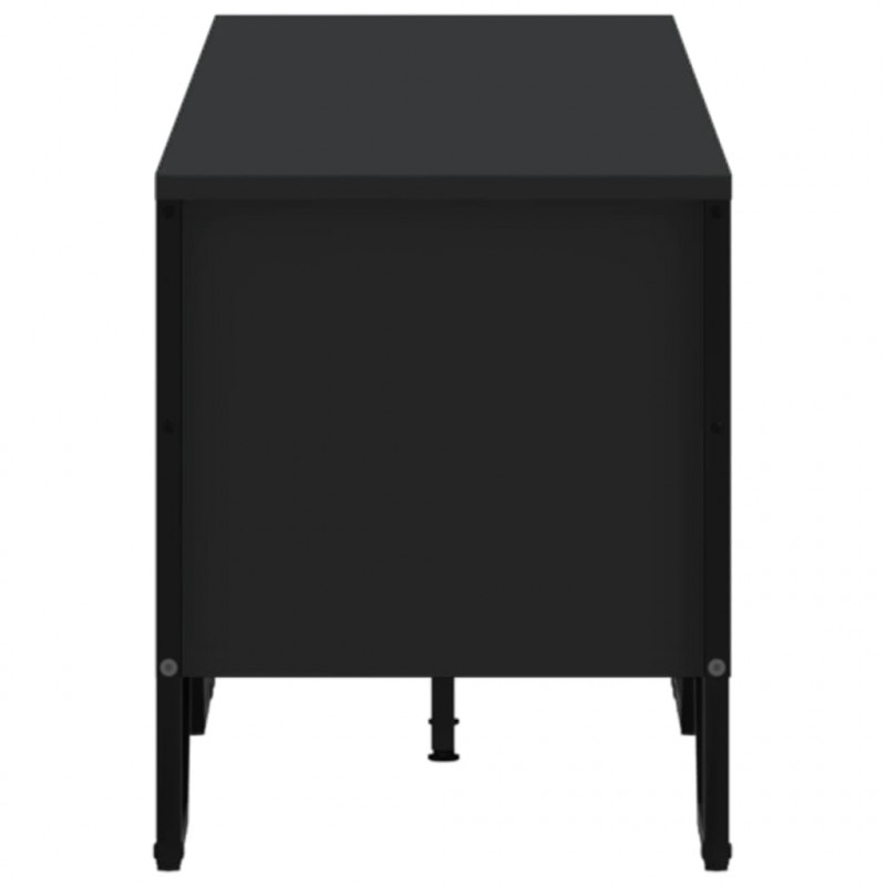 Szafka pod TV, czarna, 180x34x41 cm, materiał drewnopochodny