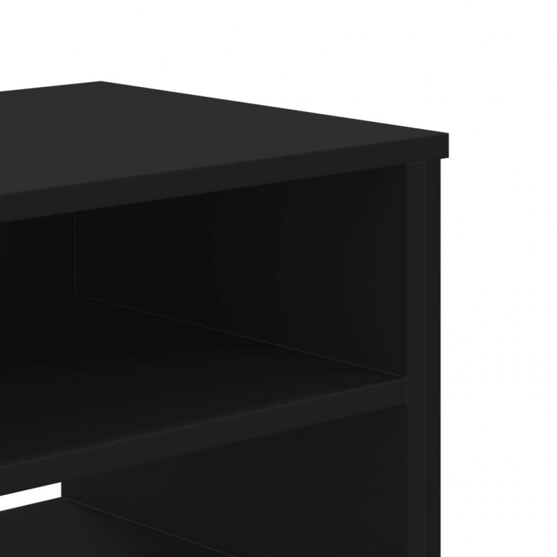 Szafka pod TV, czarna, 180x34x41 cm, materiał drewnopochodny