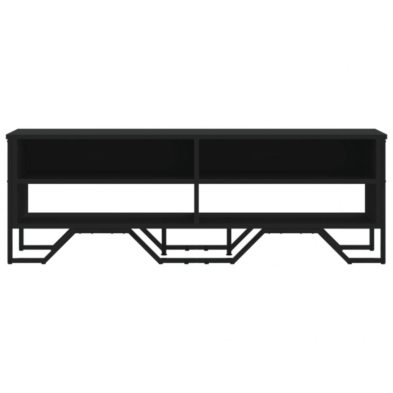 Szafka pod TV, czarna, 122x34x41 cm, materiał drewnopochodny