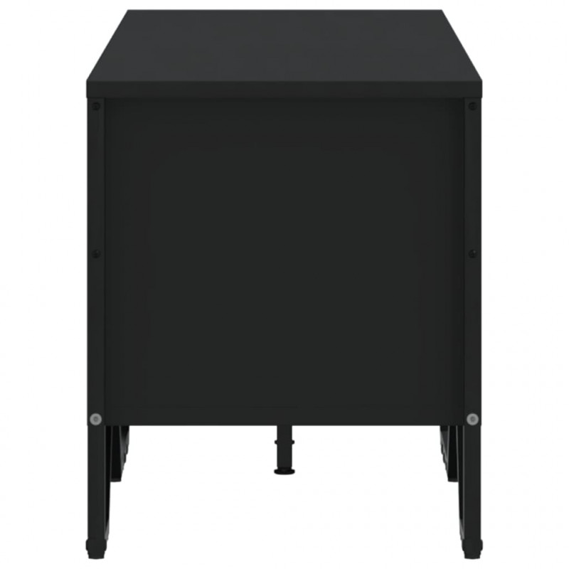 Szafka pod TV, czarna, 122x34x41 cm, materiał drewnopochodny