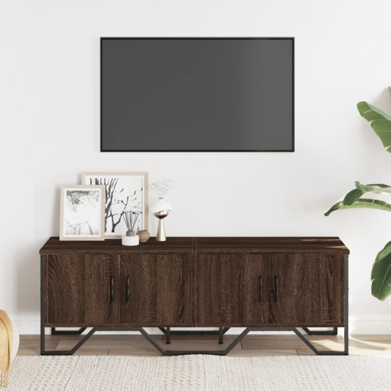 Szafka pod telewizor, brązowy dąb, 122x34x41 cm
