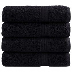 Ręczniki premium SOLUND, 4 szt., czarne, 50x100 cm, 600 g/cm²