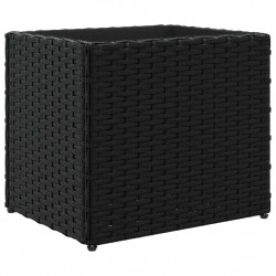 Donica ogrodowa, czarna, 36x30x32 cm, rattan PE