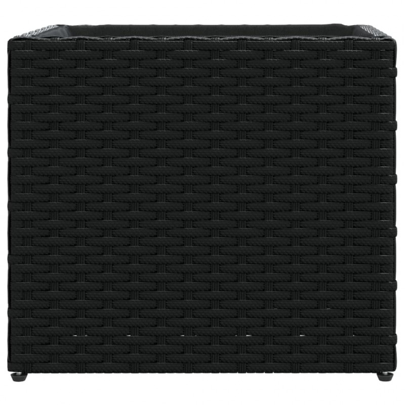 Donica ogrodowa, czarna, 36x30x32 cm, rattan PE