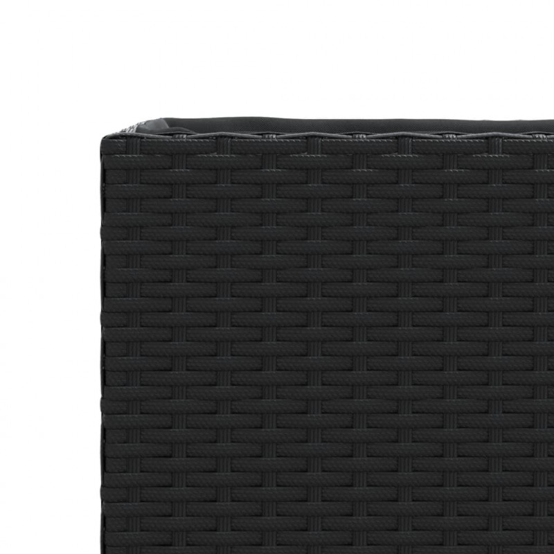 Donica ogrodowa, czarna, 36x30x32 cm, rattan PE