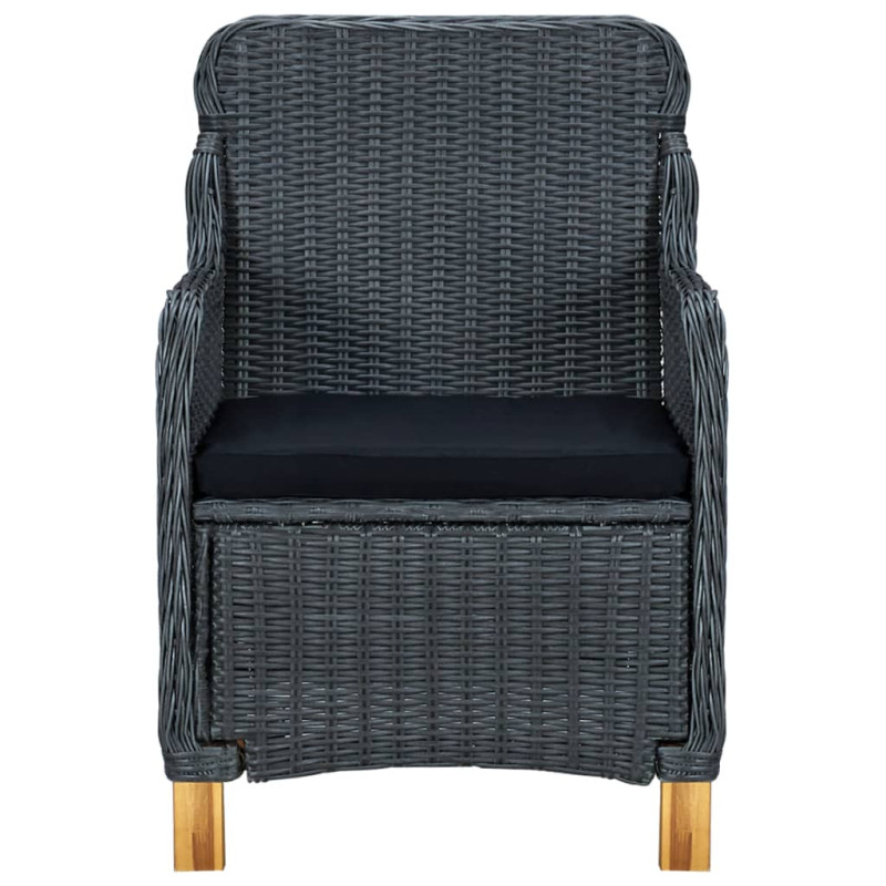 7-cz. zestaw mebli ogrodowych, poduszki, rattan PE, ciemnoszary