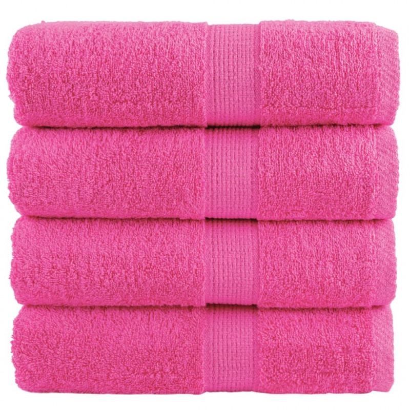 Ręczniczki premium SOLUND, 4 szt., różowe, 30x30 cm, 600 g/cm²