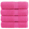 Ręczniczki premium SOLUND, 4 szt., różowe, 30x30 cm, 600 g/cm²