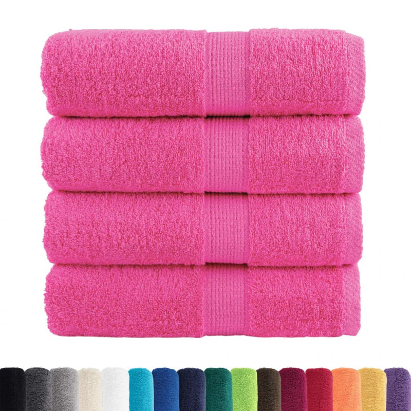 Ręczniczki premium SOLUND, 4 szt., różowe, 30x30 cm, 600 g/cm²