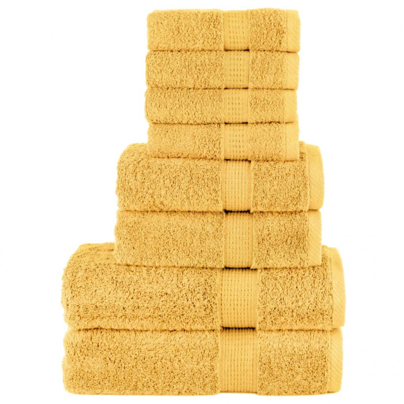 8-częściowy zestaw ręczników premium SOLUND, złoty, 600 g/cm²