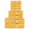 8-częściowy zestaw ręczników premium SOLUND, złoty, 600 g/cm²