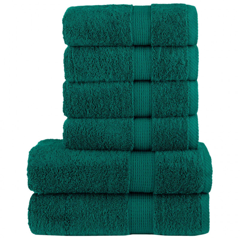 6-częściowy zestaw ręczników premium SOLUND, zielony, 600 g/cm²