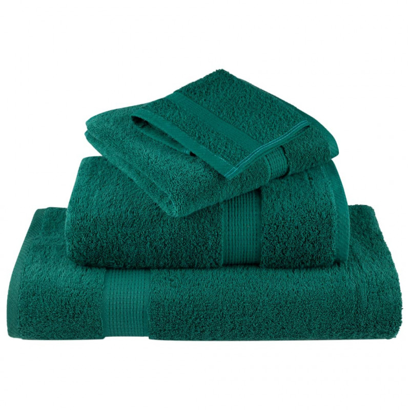 6-częściowy zestaw ręczników premium SOLUND, zielony, 600 g/cm²